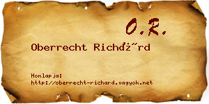Oberrecht Richárd névjegykártya